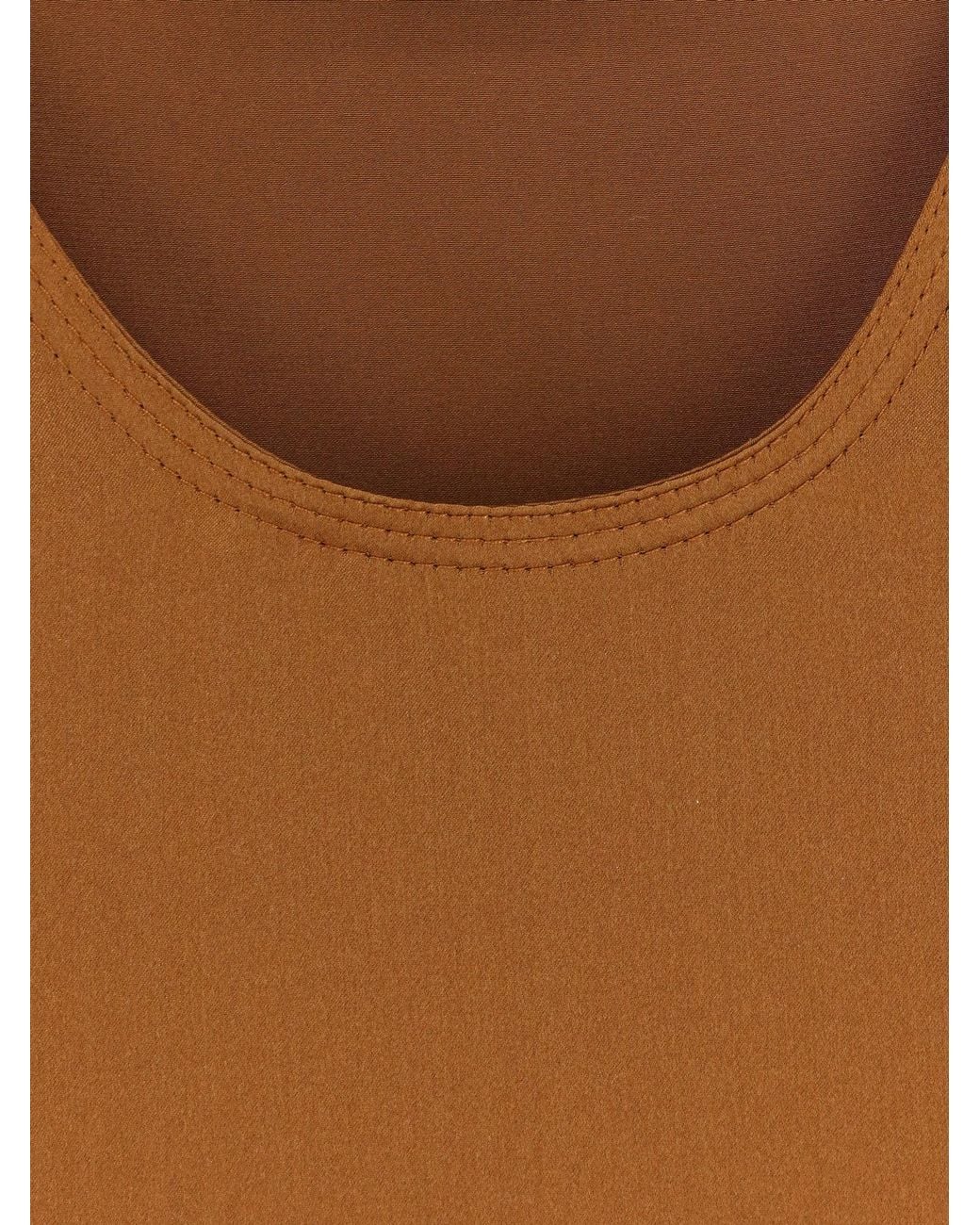 Max Mara Brown Filly V-Neck Sleeveless Top