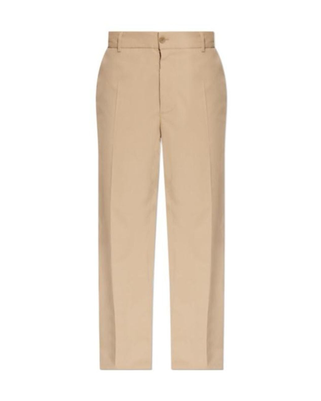 Moncler Natural Logo Patch Straight-Leg Trousers for men