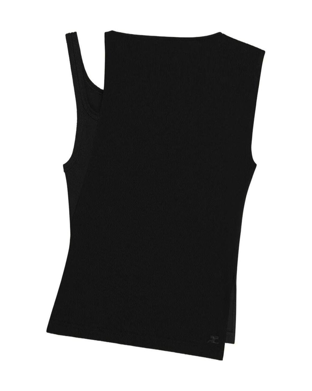 Courreges Black Courrèges Oblique 90's Rib Top