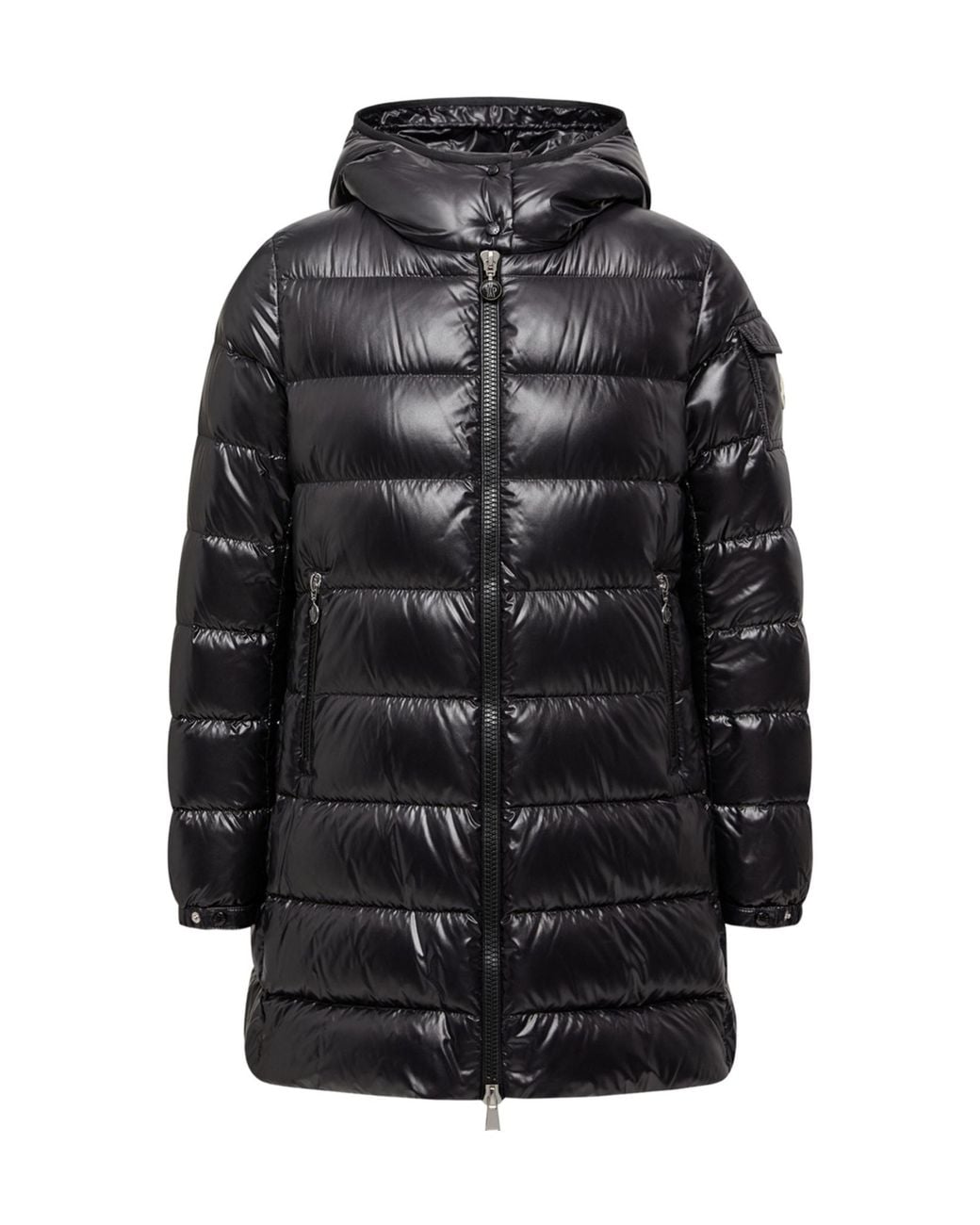 Moncler Black Courcelles Hooded Mid-Length Padded Jacket