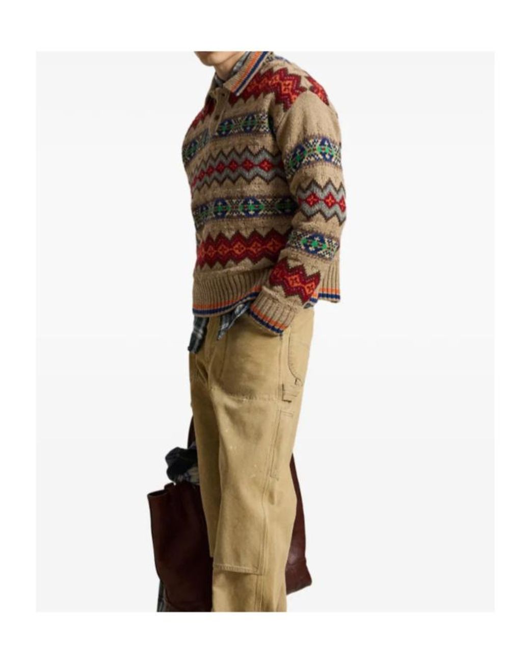 Polo Ralph Lauren Green Fair Isle Polo Knitted Sweater for men