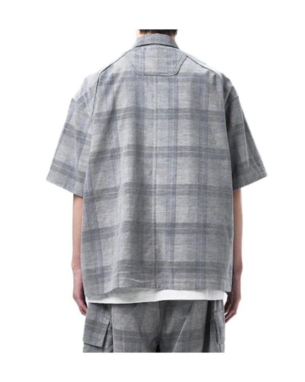 Juun.J Gray Collared Short-Sleeve Shirt for men