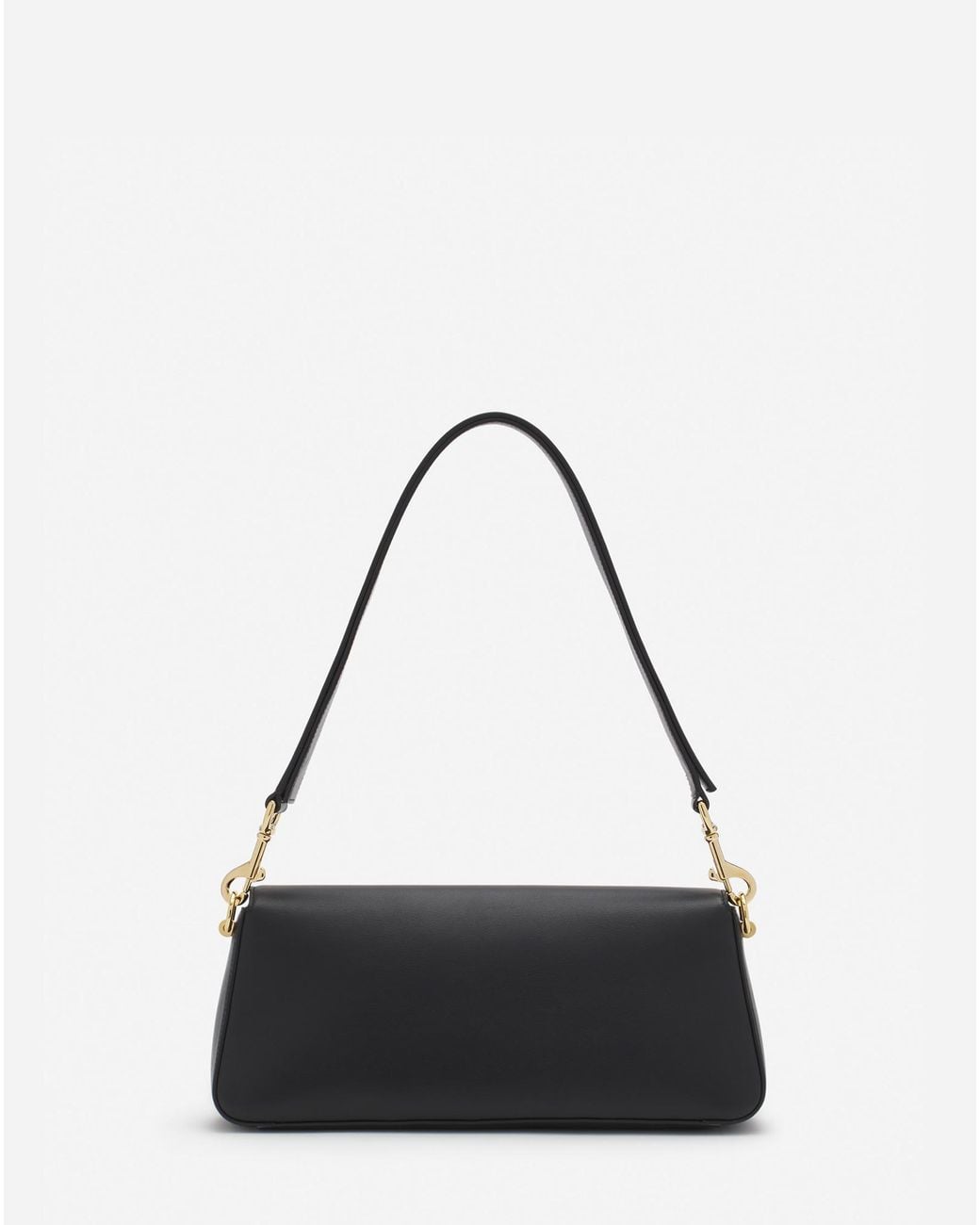 Lanvin Black Sequence Logo Engraved Shoulder Bag