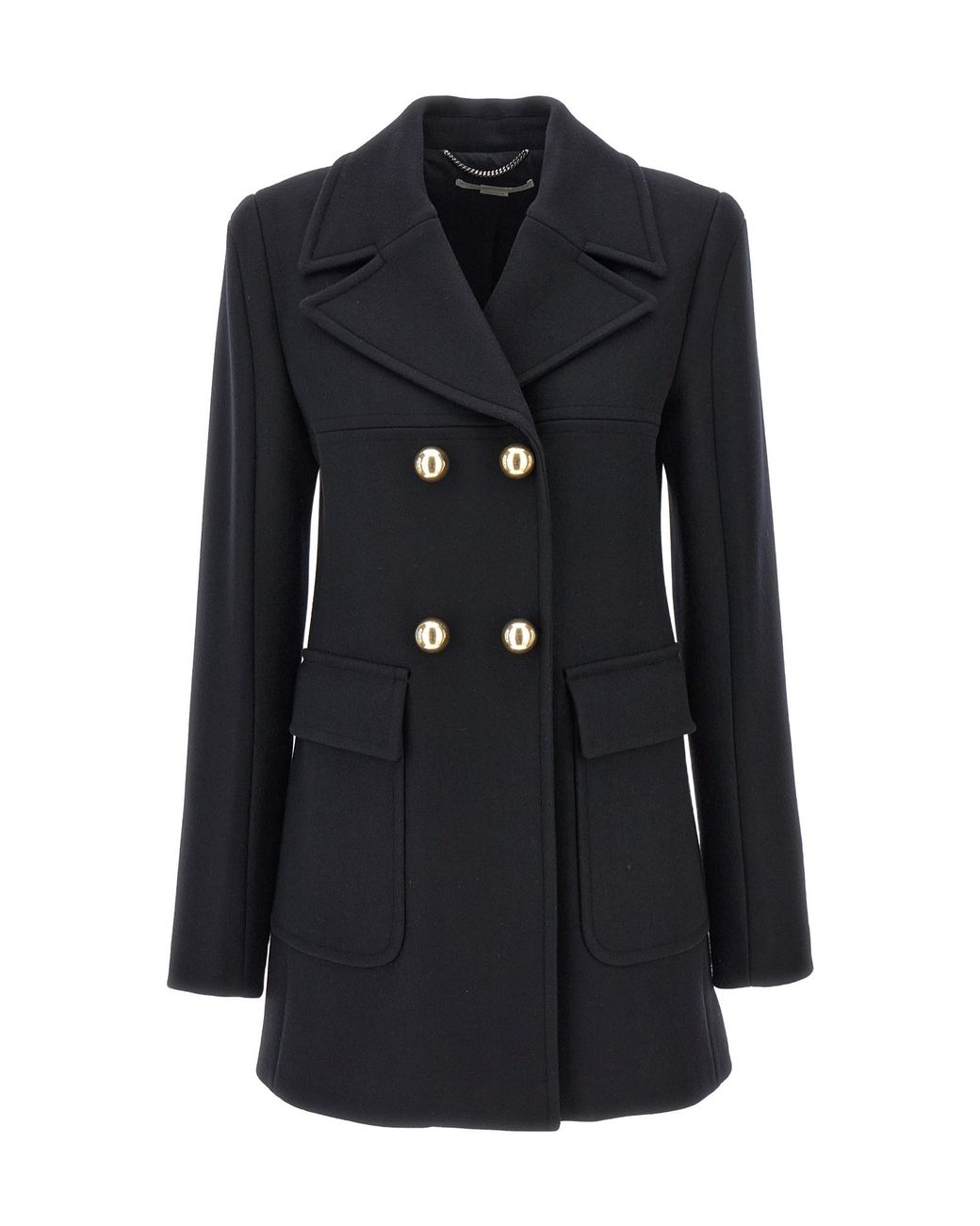 Stella McCartney Black Double Breasted Long Sleeved Coat