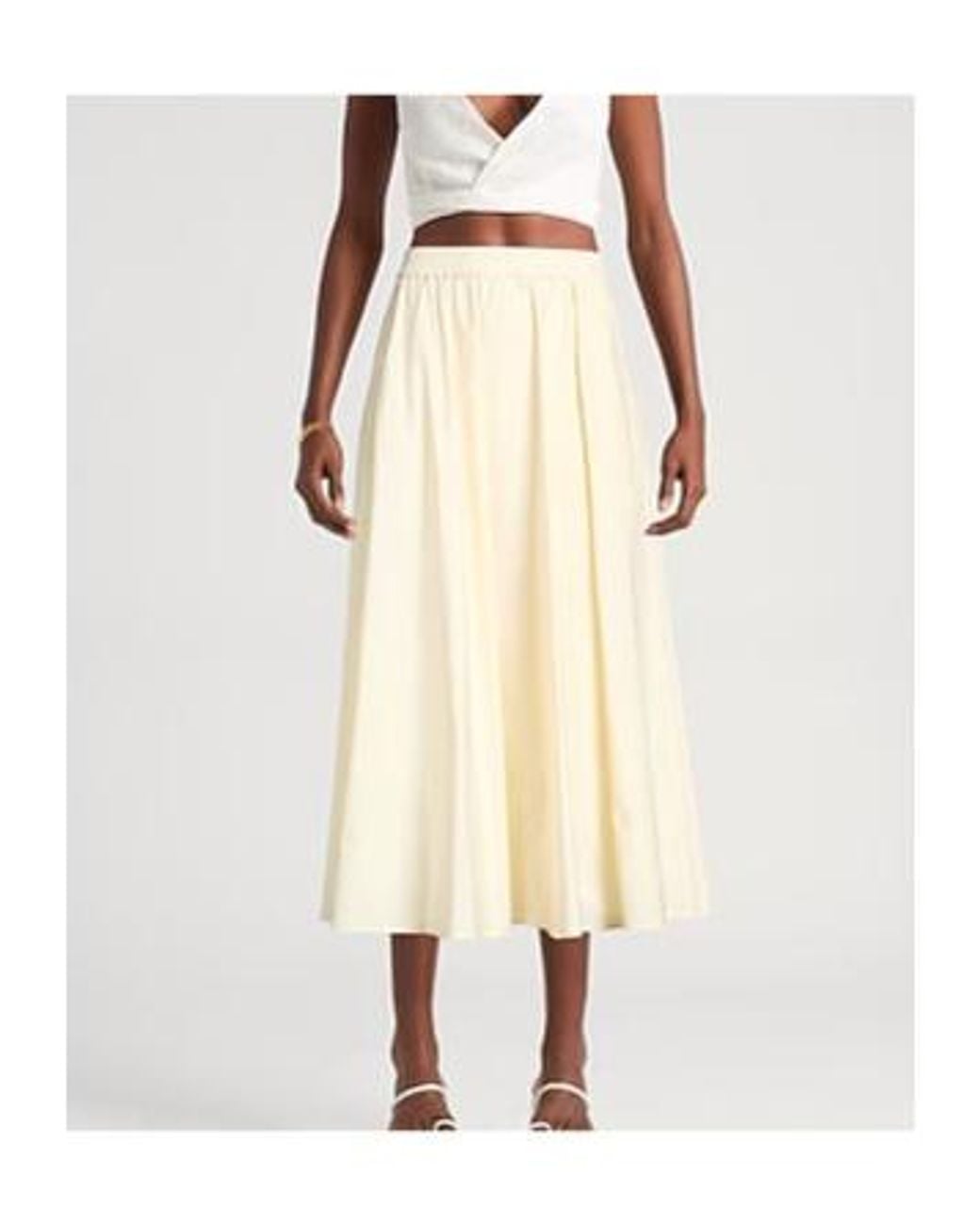 MAX&Co. White Midi Skirt