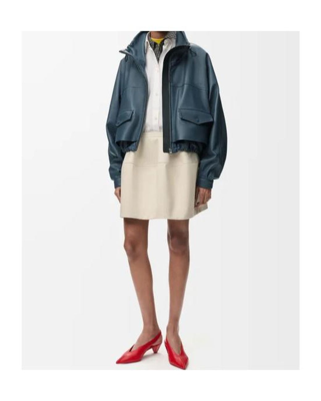 Loewe Blue High Collar Nappa Jacket