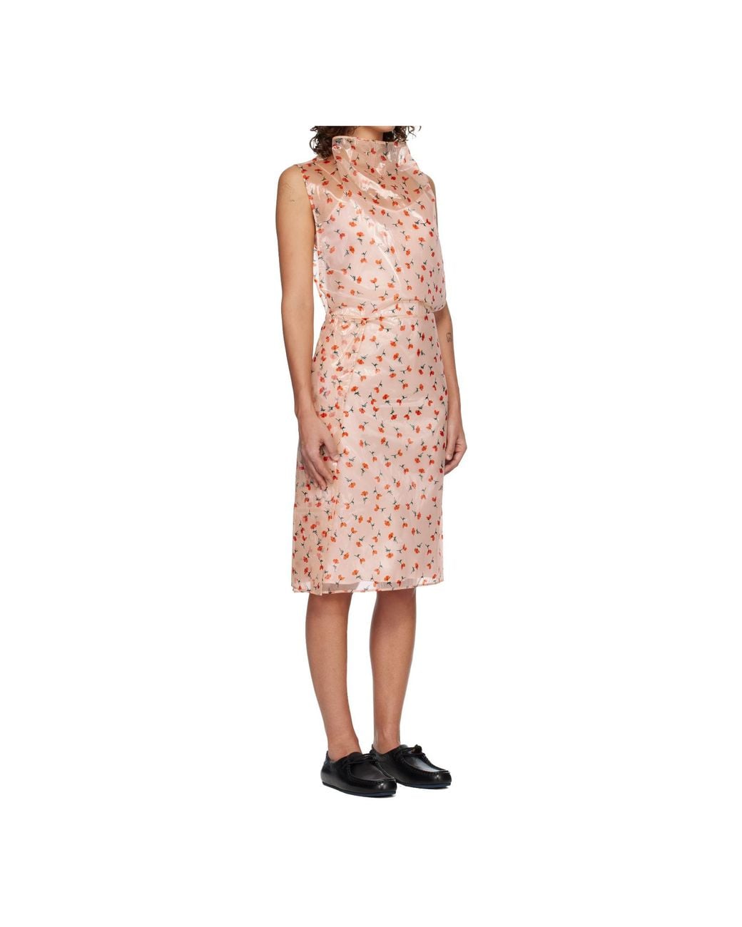 Jil Sander Pink Floral Lined Dress