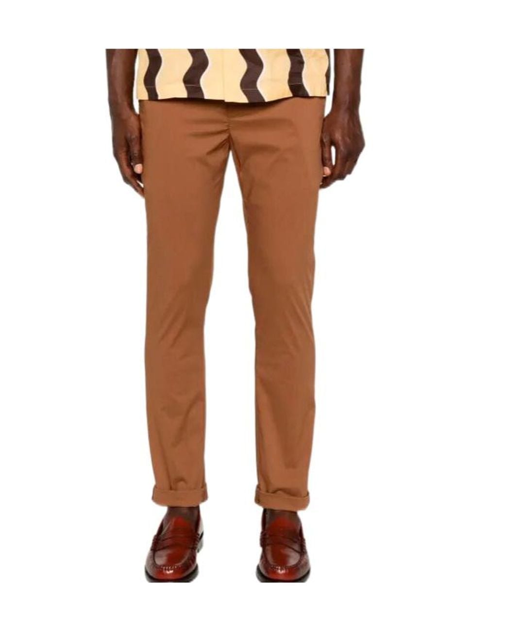 Dondup Brown Straight Leg Trousers for men