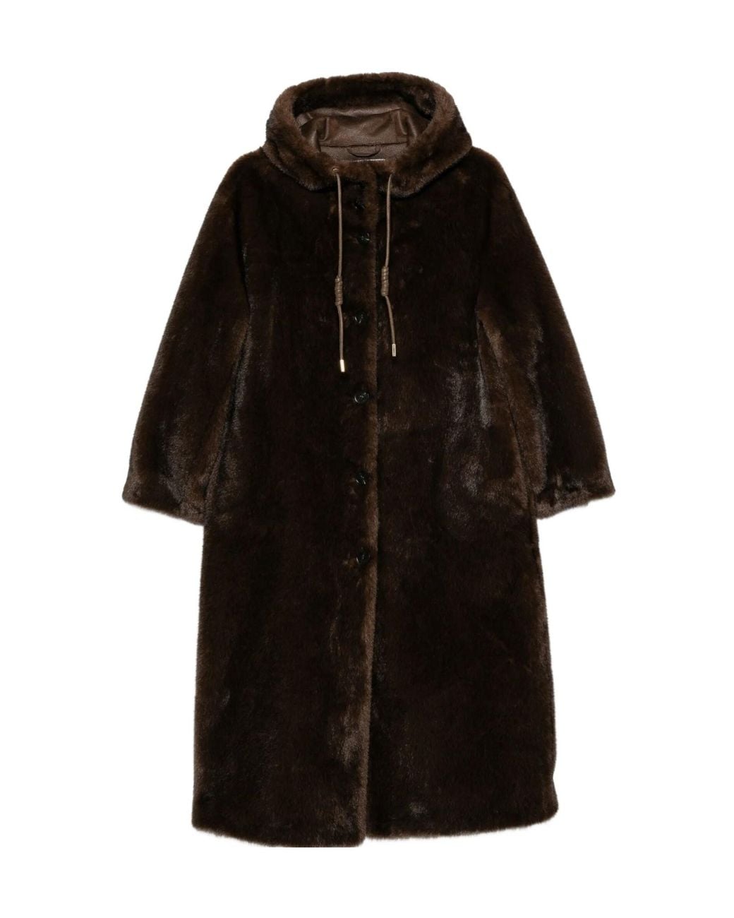 ERMANNO FIRENZE Black Hooded Faux-Fur Coat