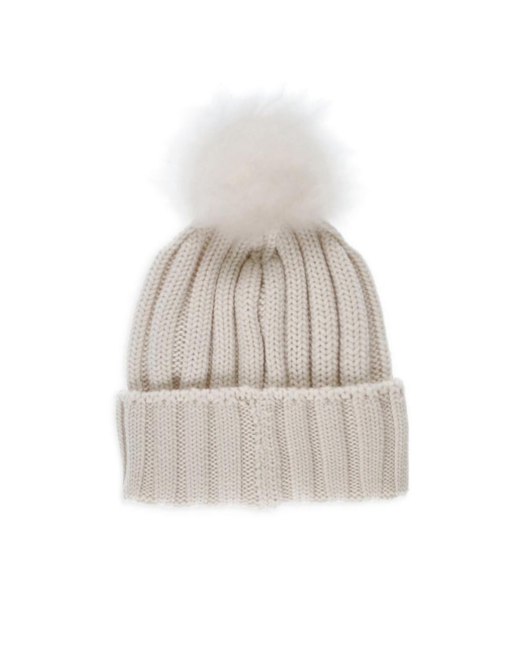 Woolrich White Logo Patch Pompom Detailed Beanie
