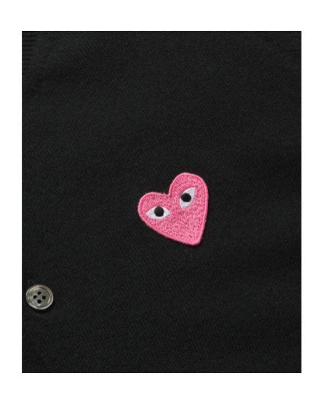 COMME DES GARÇONS PLAY Blue Heart-Patch Knitted Cardigan for men