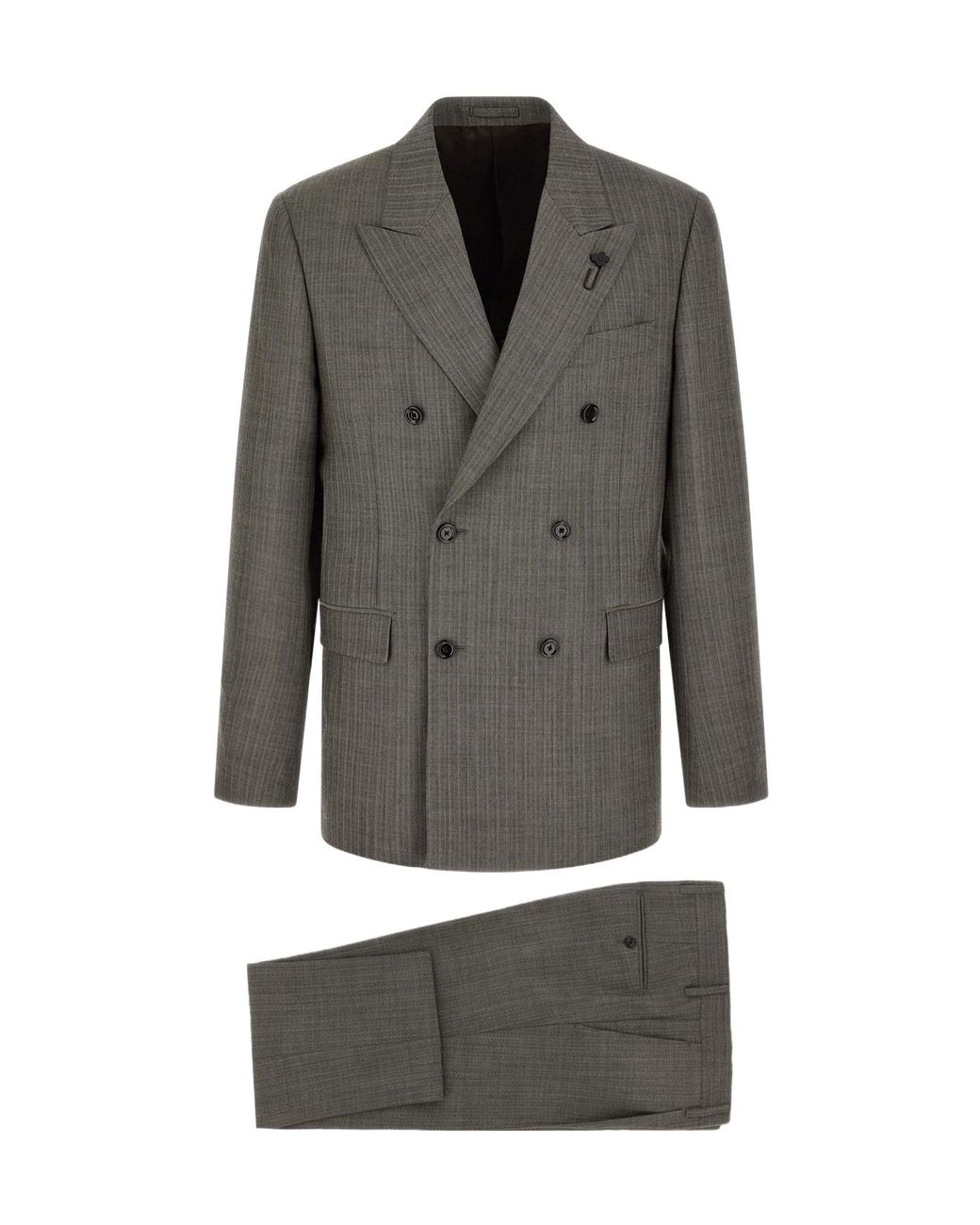 Lardini Gray Feeling Double-Breasted Suit for men