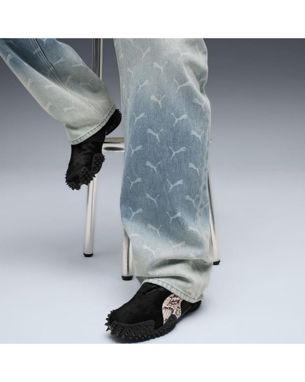PUMA Blue X Aap Rocky Logo Monogram Straight-Leg Jeans