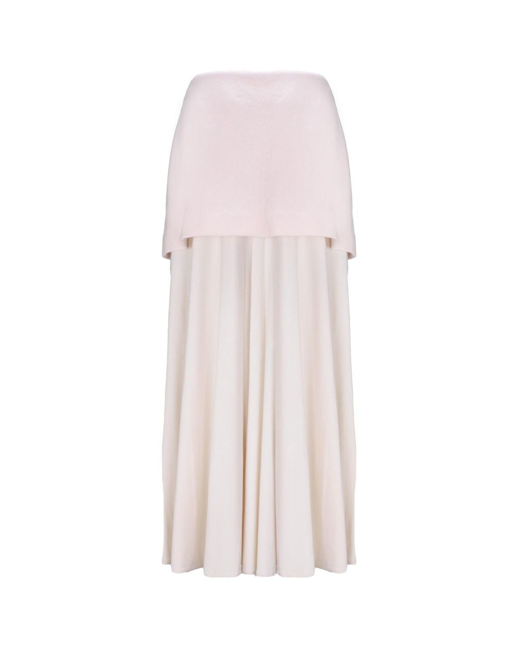 Jil Sander Pink Layered Effect Midi Skirt