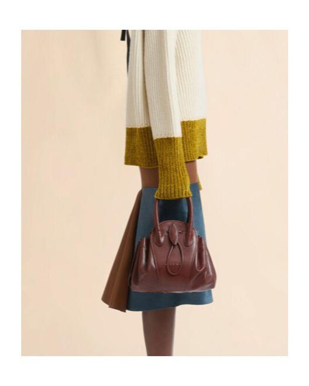 Marni Brown Logo Stamped Tulipea Small Handbag