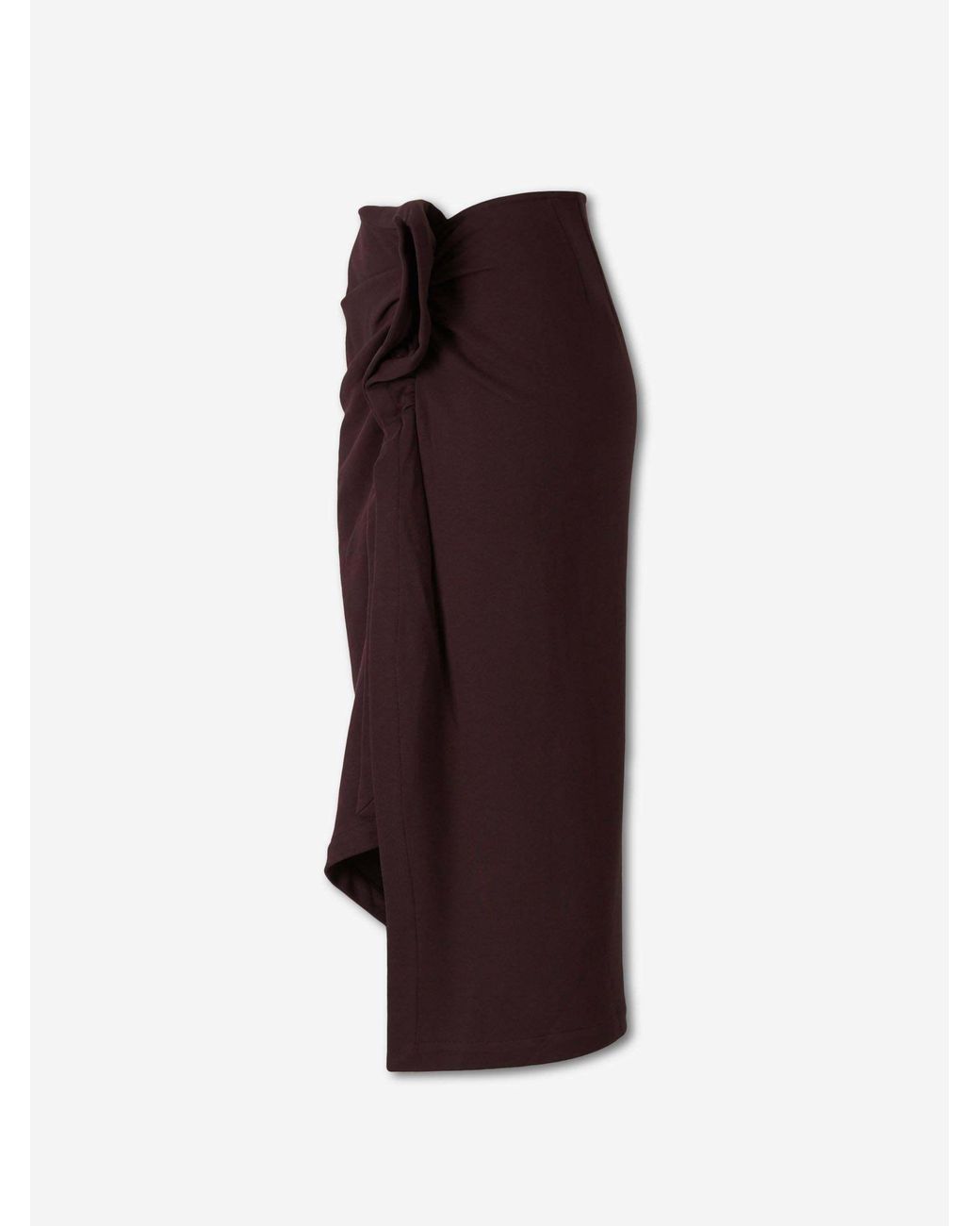 Dries Van Noten Brown Pleated Midi Skirt