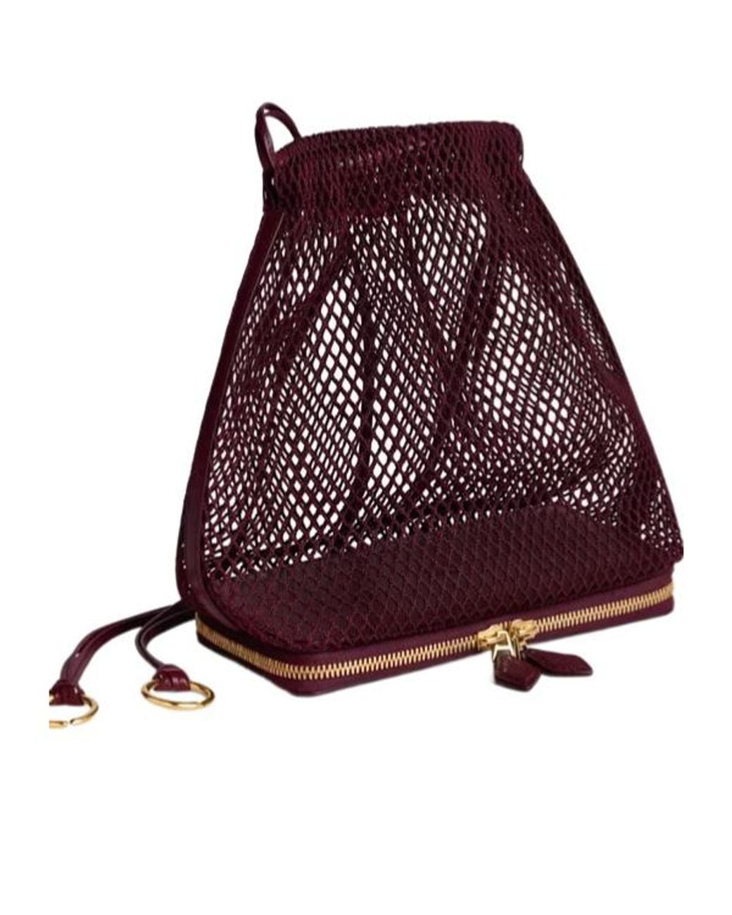 Alaïa Red Alaïa Le Pochon Mesh Shoulder Bag