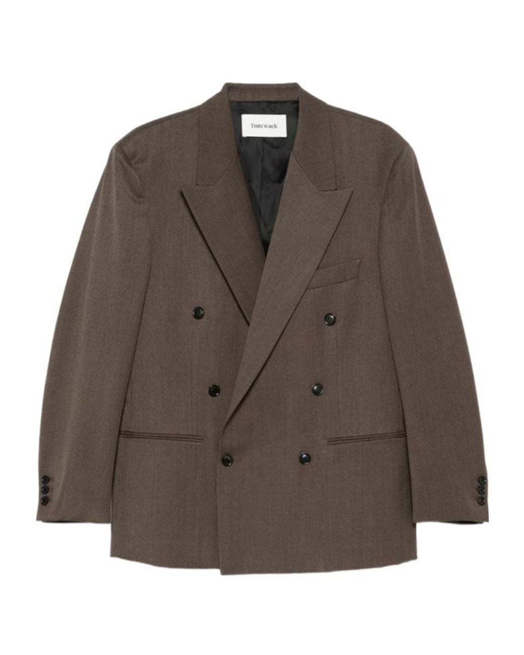 TONYWACK Brown Double Breasted Tailored Blazer for men