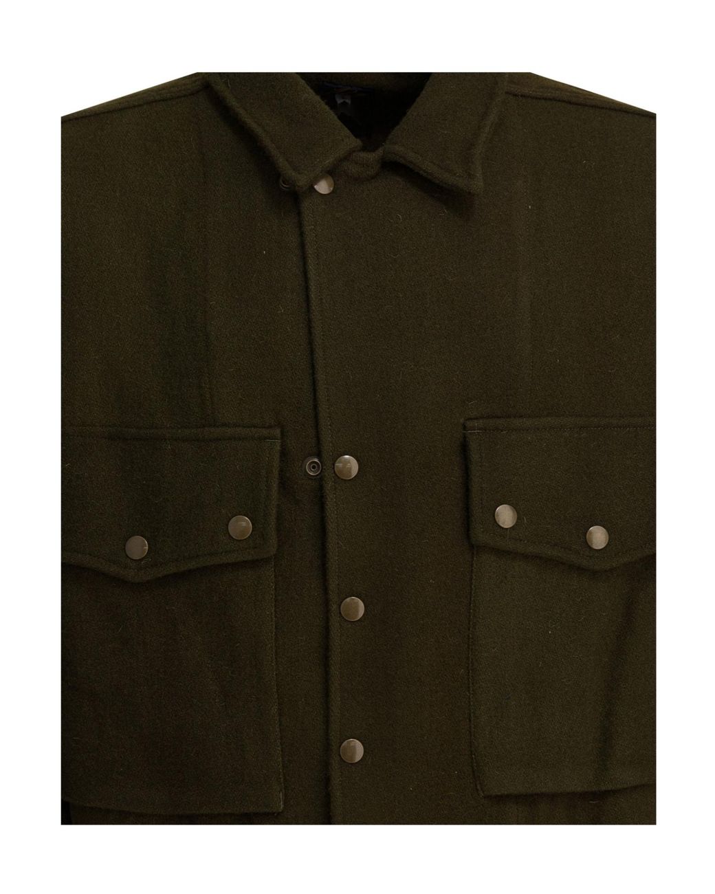 Needles Green Buttoned Overshirt Jacket for men