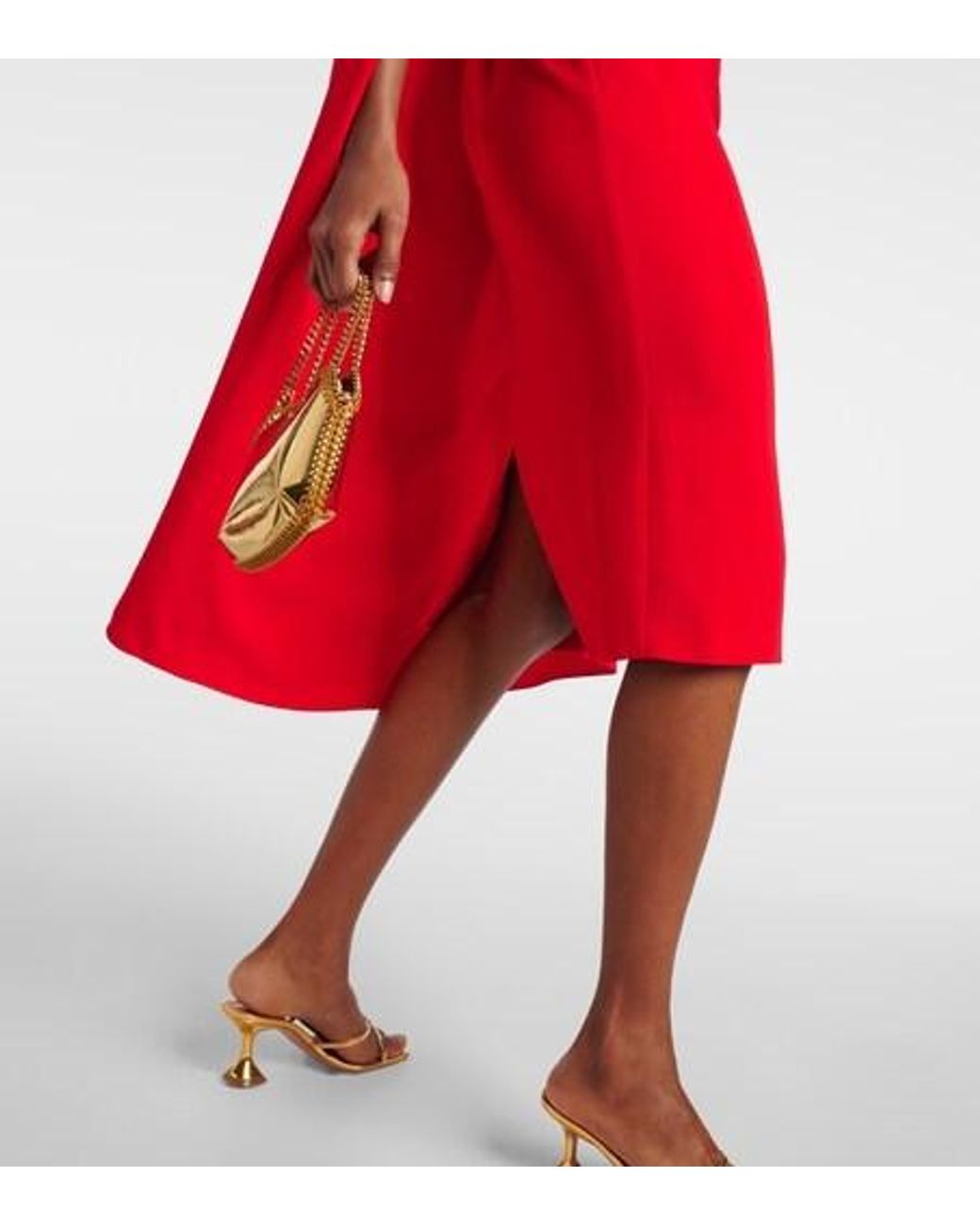 Stella McCartney Red Caped Midi Dress