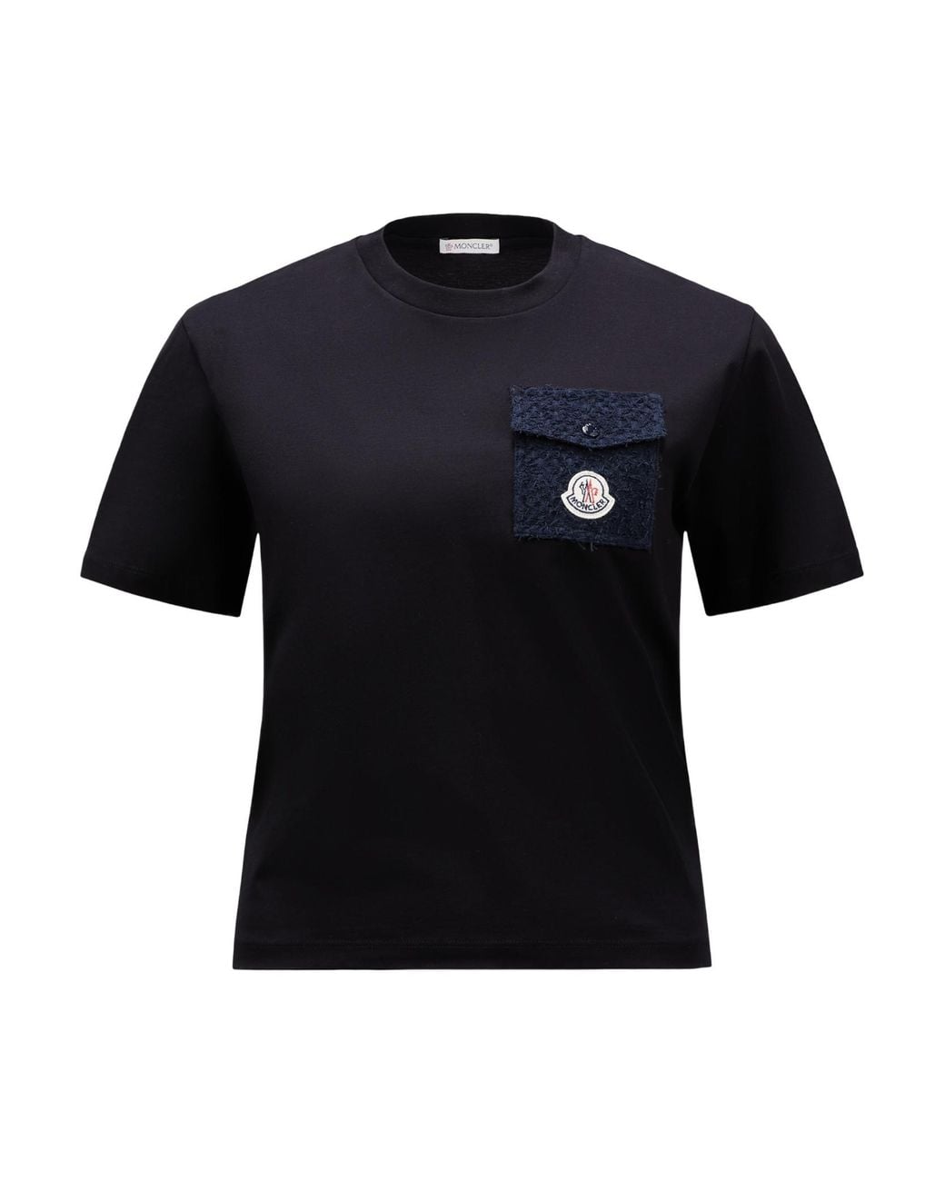 Moncler Black Tweed Pocket Crewneck T-Shirt