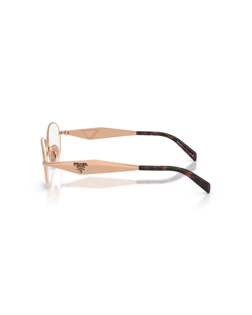 Prada Natural Eyewear Oval Frame Glasses