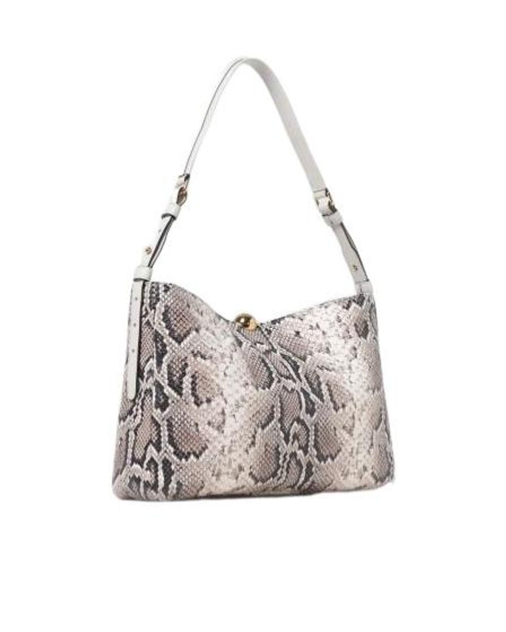 Furla White Python Pattern Shoulder Bag
