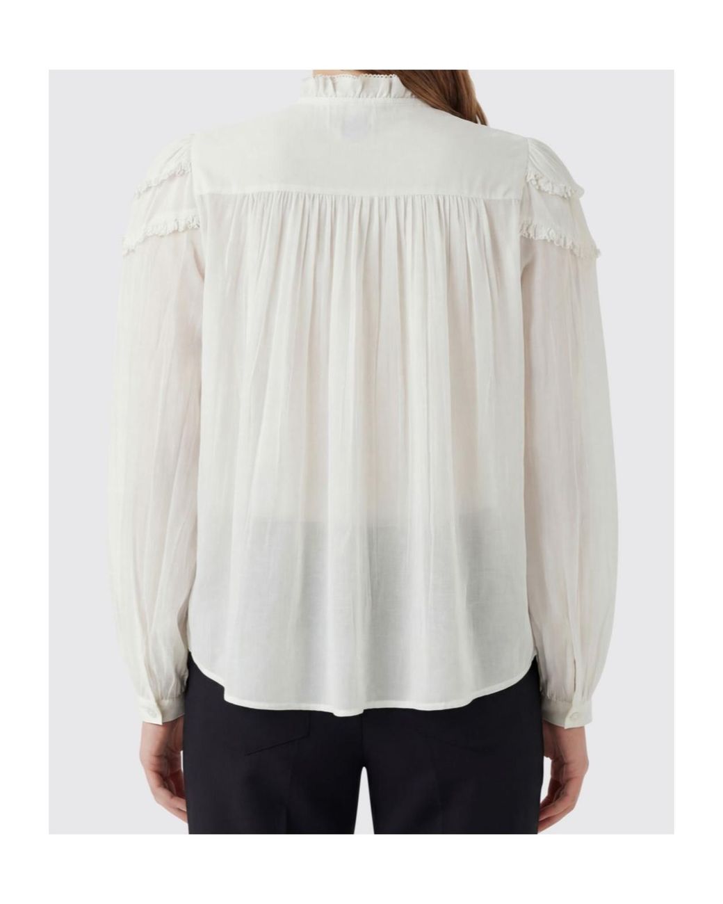 Isabel Marant White Étoile Christa Ruffled Blouse