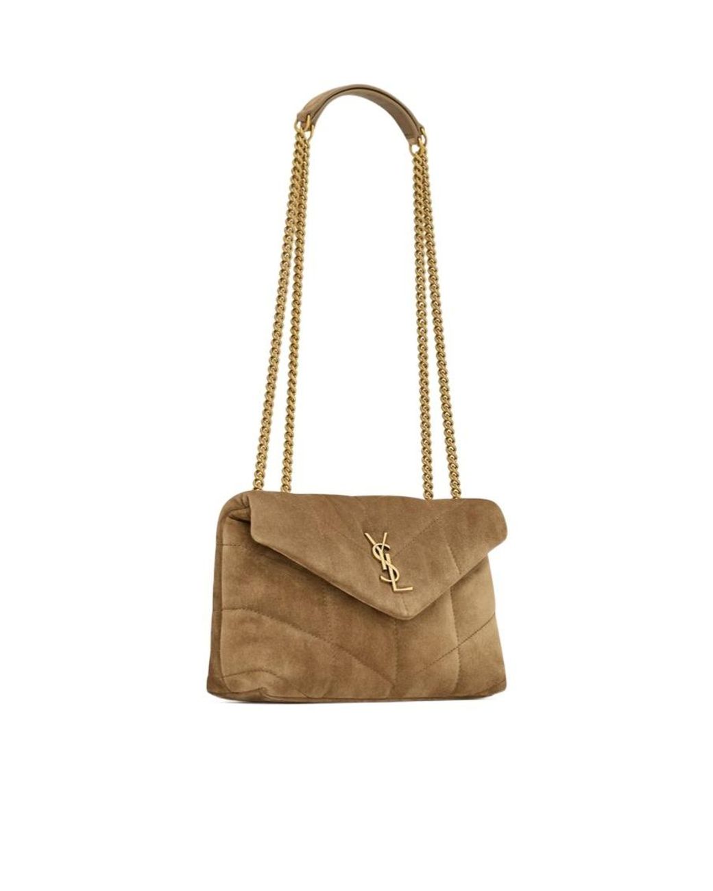 Saint Laurent White Toy Puffer Logo Plaque Shoulder Bag