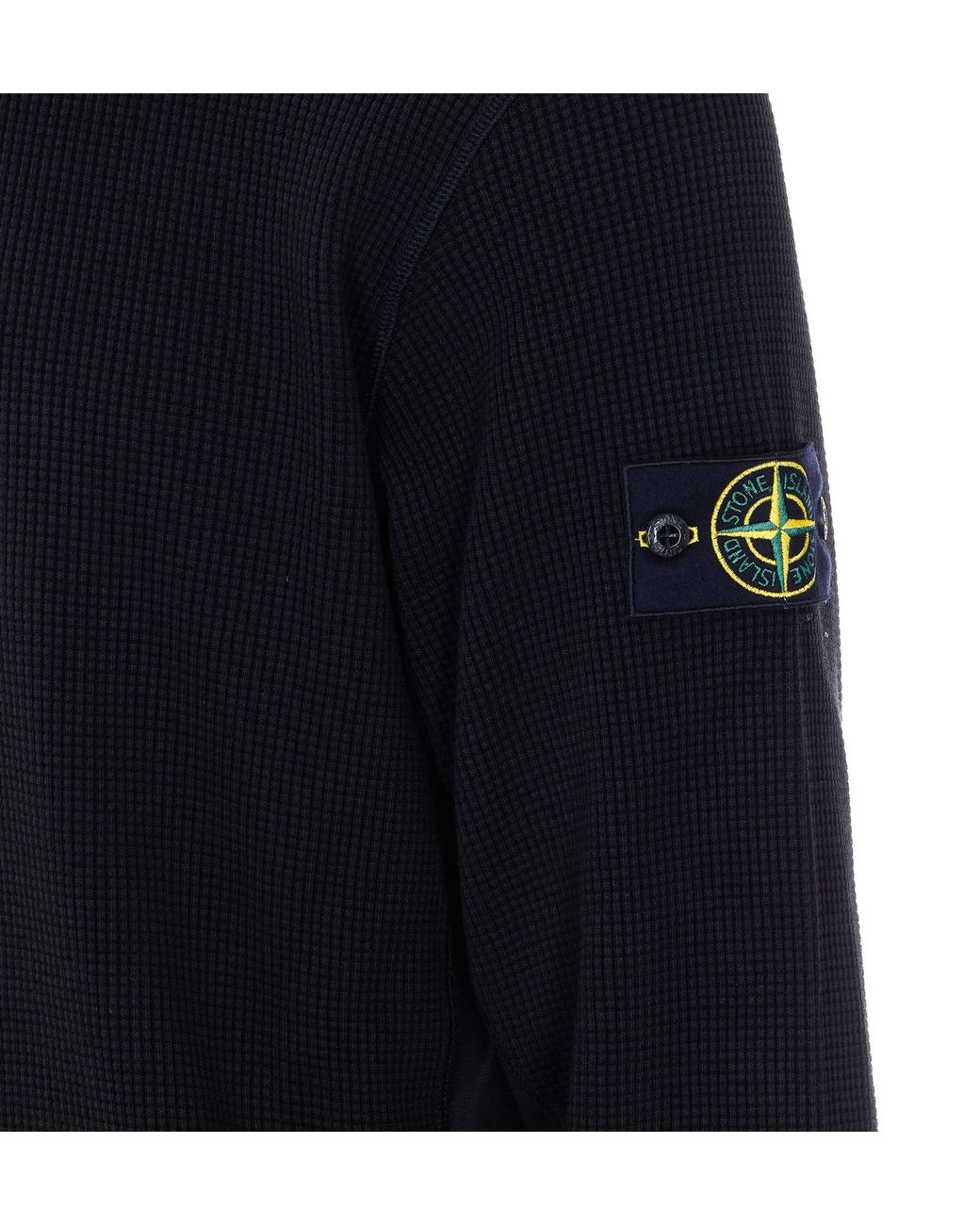 Stone Island Blue Logo Patch Crewneck Sweatshirt for men