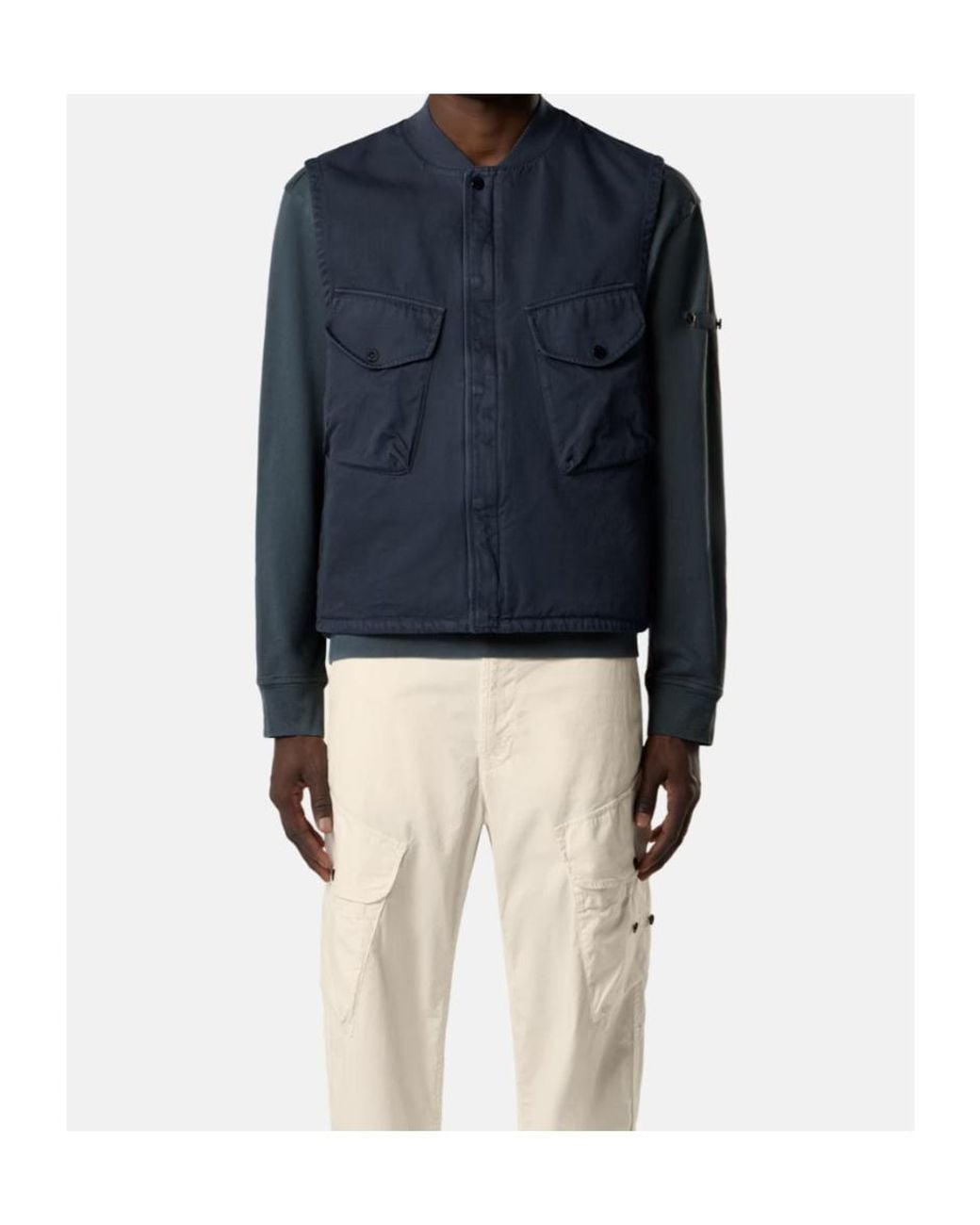 Stone Island Blue Utility Vest for men