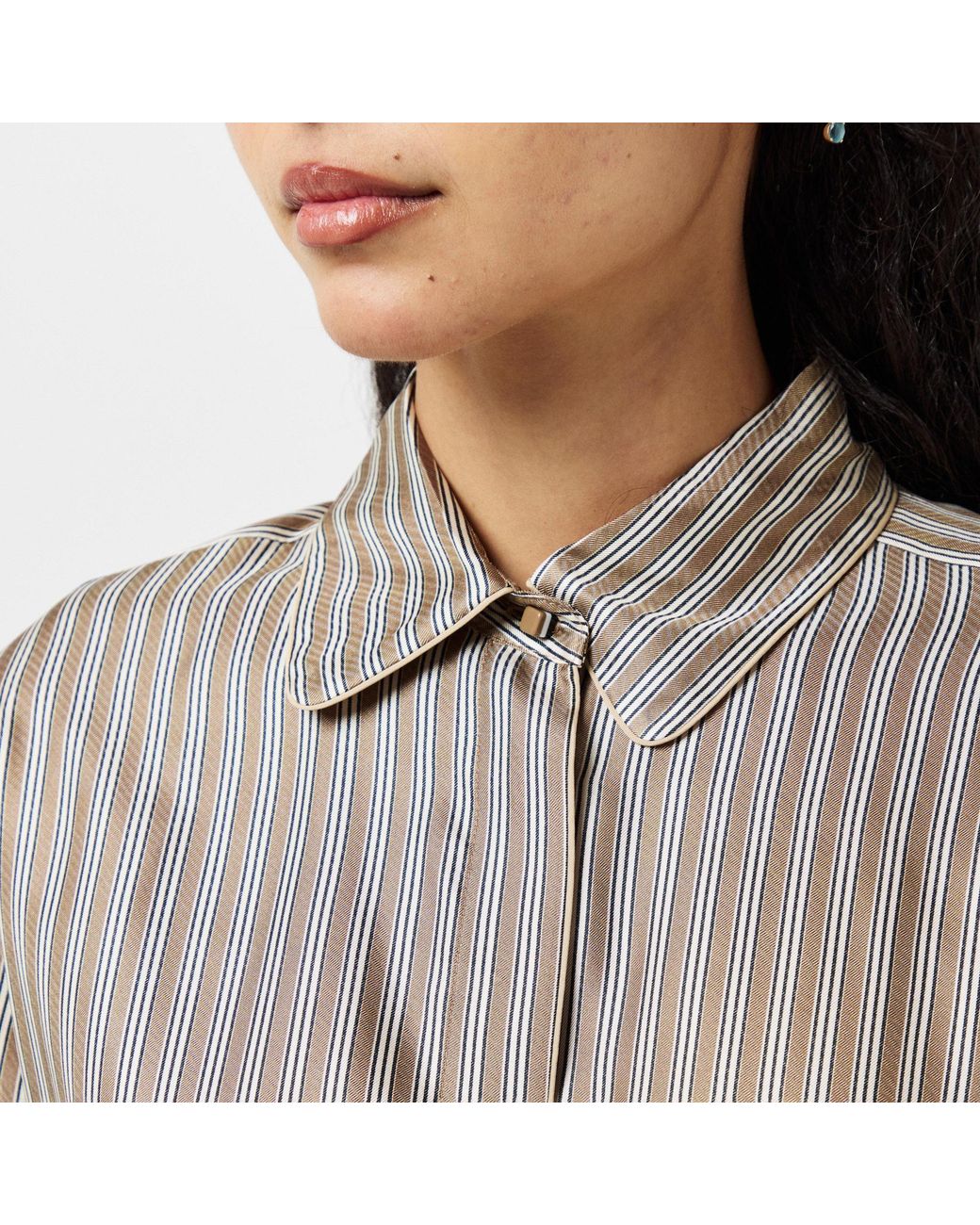 Max Mara Gray Striped Shirt