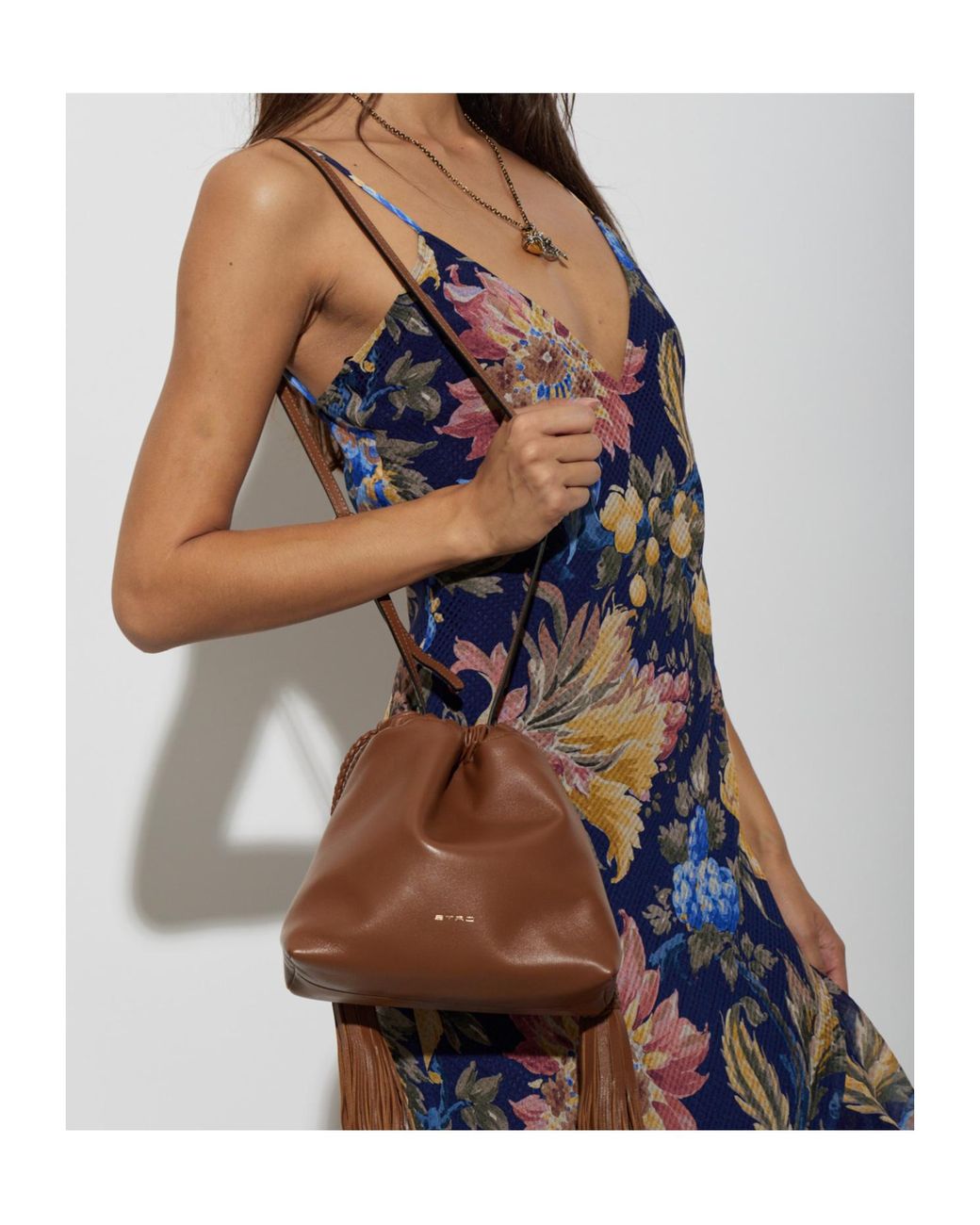 Etro Brown Kalispera Tassel Shoulder Bag