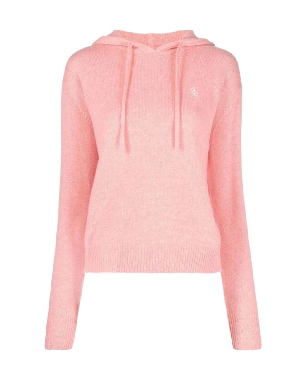 Sporty & Rich Pink Src Cashmere Drawstring Hoodie