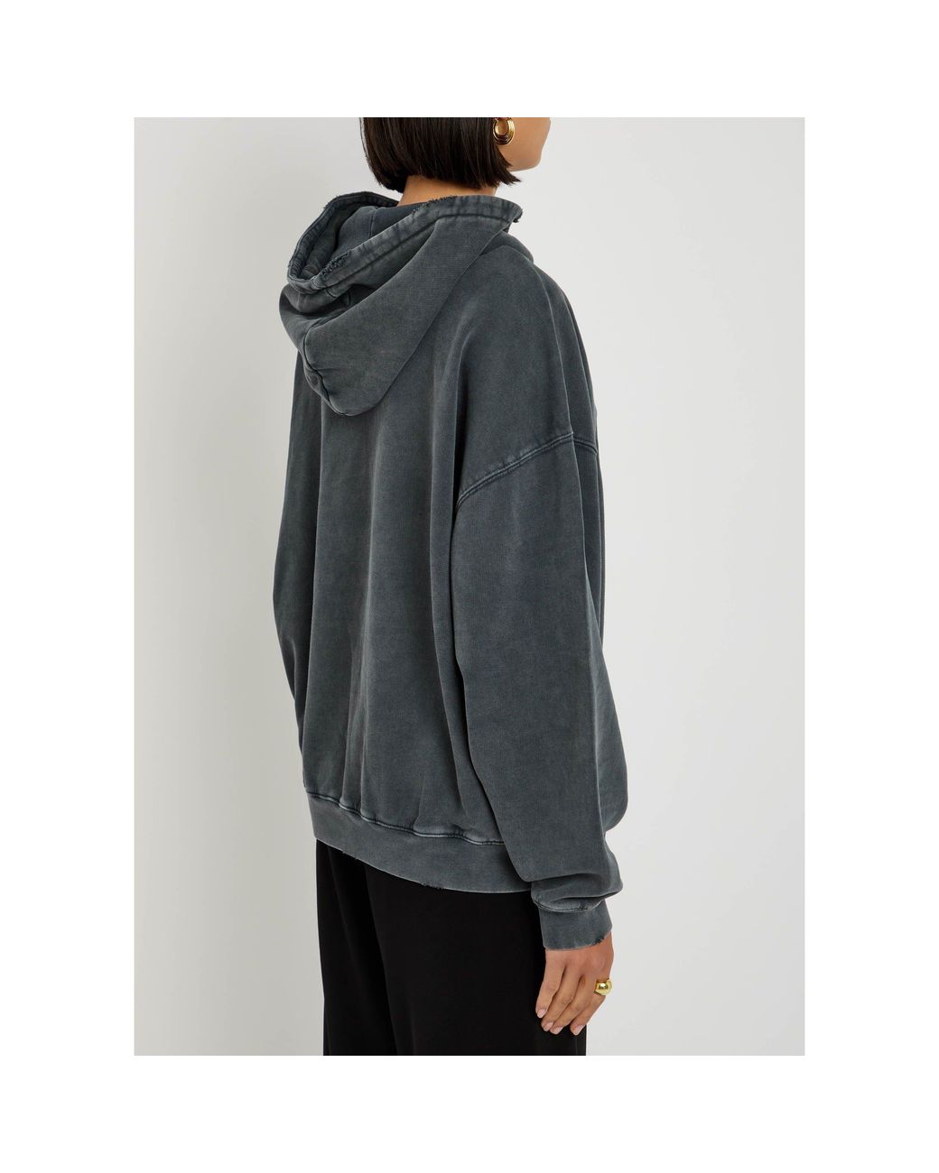 Anine Bing Black Cotton Oversized Sweatshirt