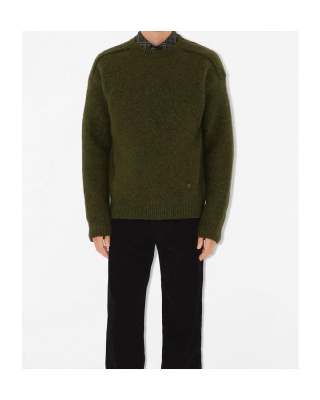Burberry Green Long Sleeved Crewneck Knitted Jumper for men