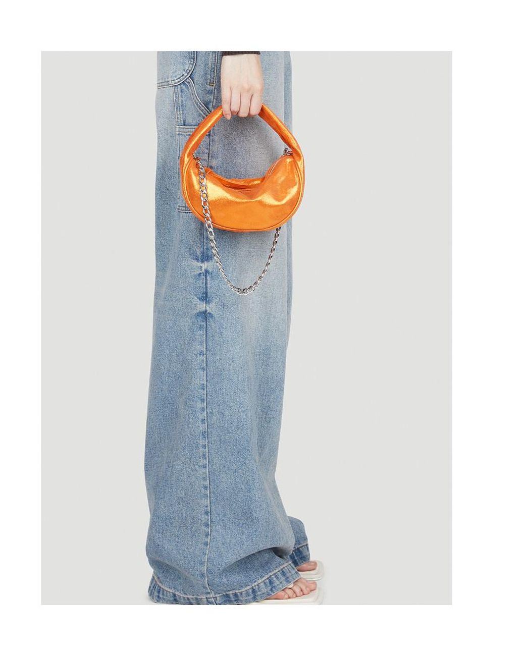 By Far Orange Baby Cush Small Handbag