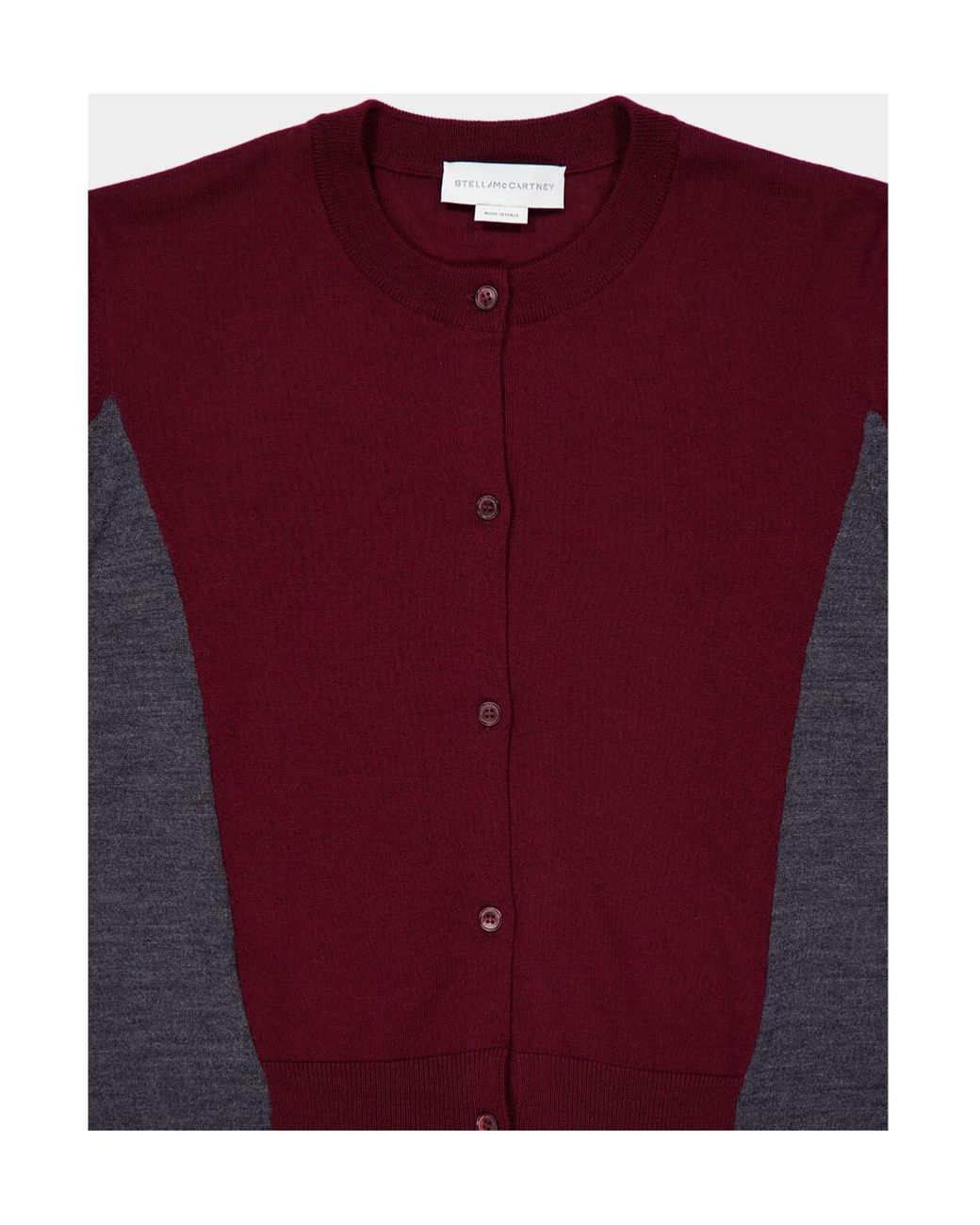 Stella McCartney Red Colour-Block Wool Cardigan