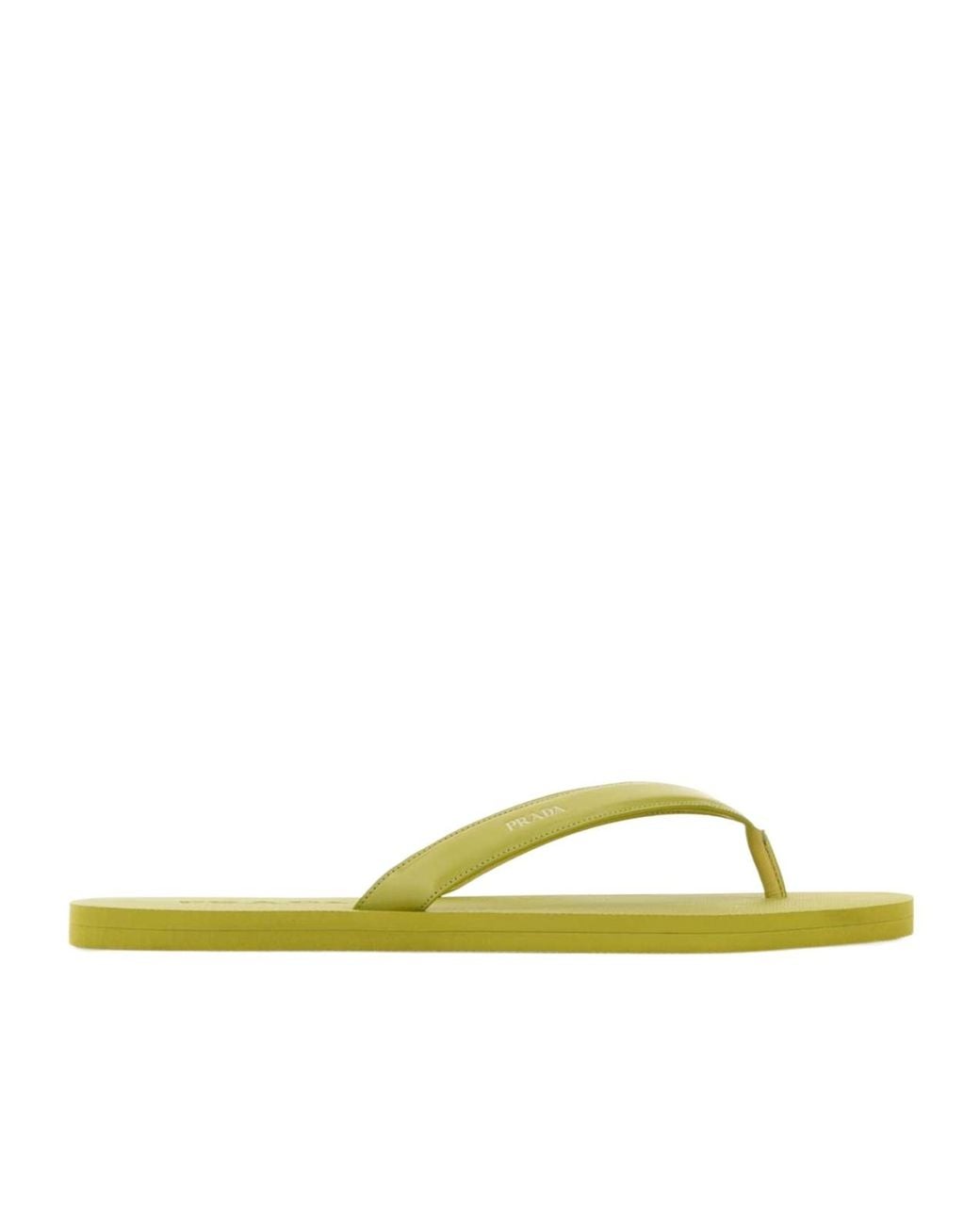 Prada Yellow Logo-Detailed Flip Flops for men