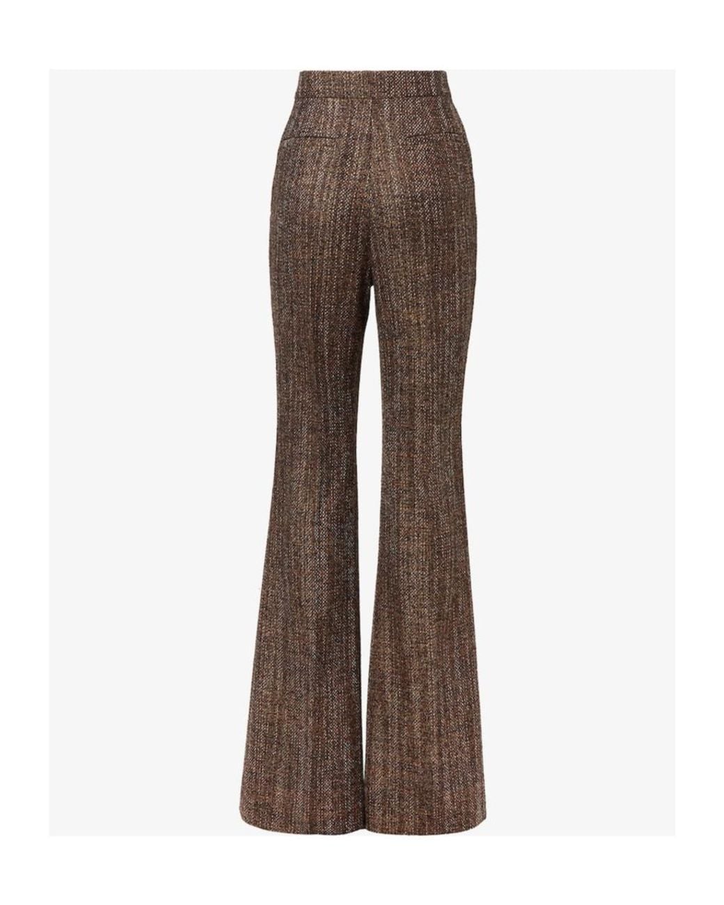 Fendi Brown High-Waisted Flared Pants