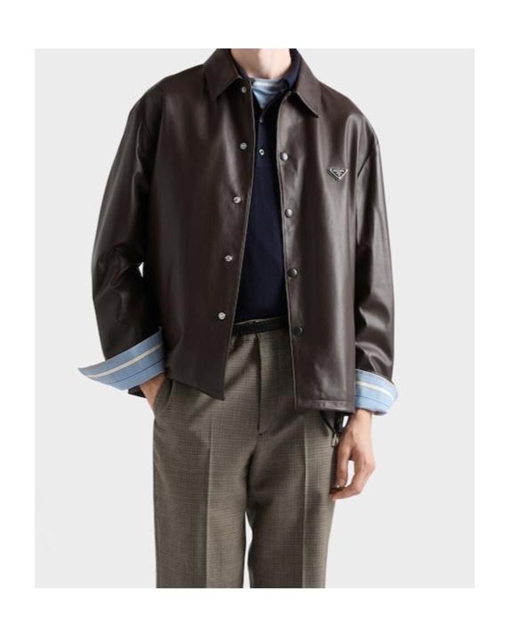 Prada Black Nappa Leather Shirt for men
