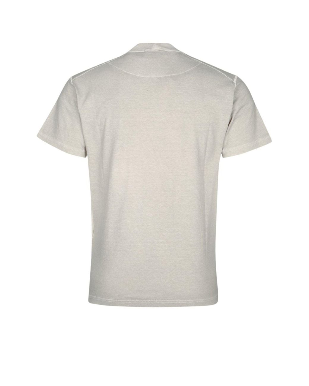 Stone Island White Fissato Effect Crewneck T-Shirt for men