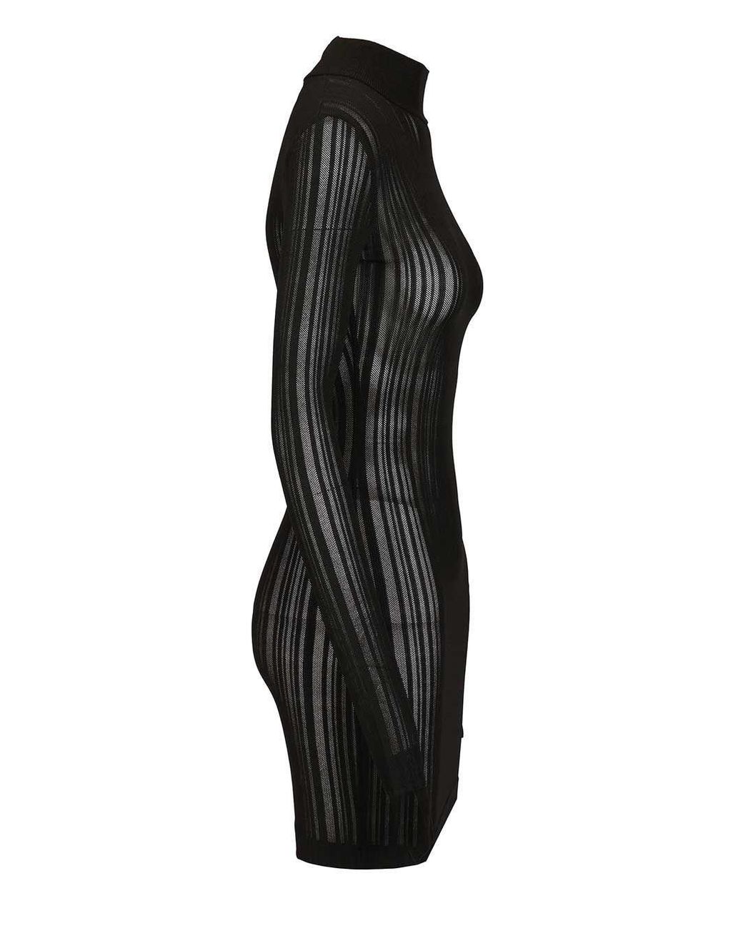 Amazuìn Black Lydia Ribbed Mini Dress