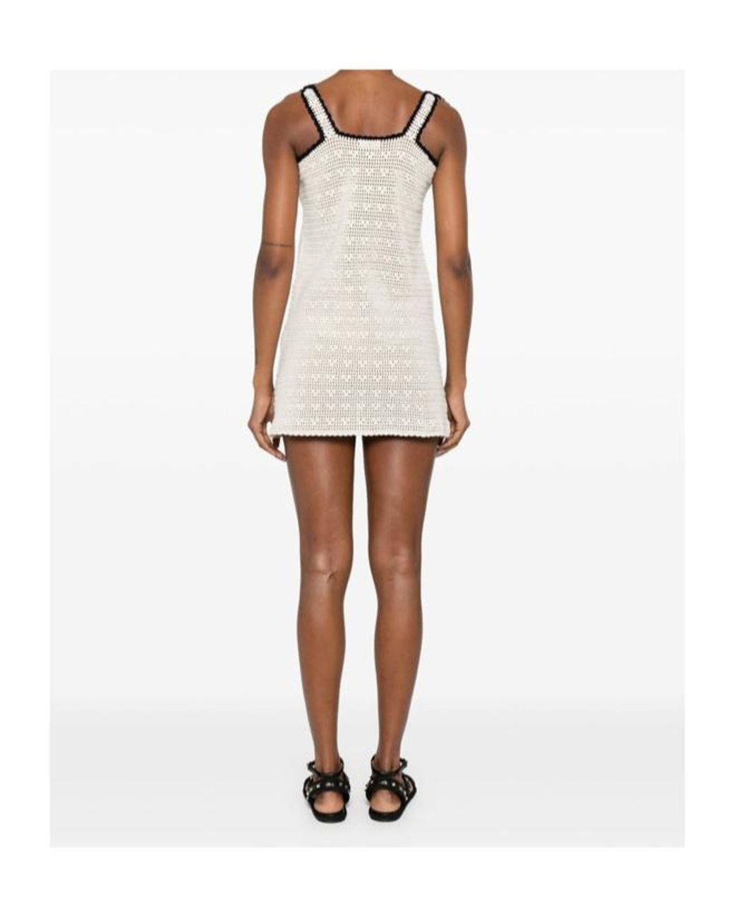Céline Natural Crochet Short Dress