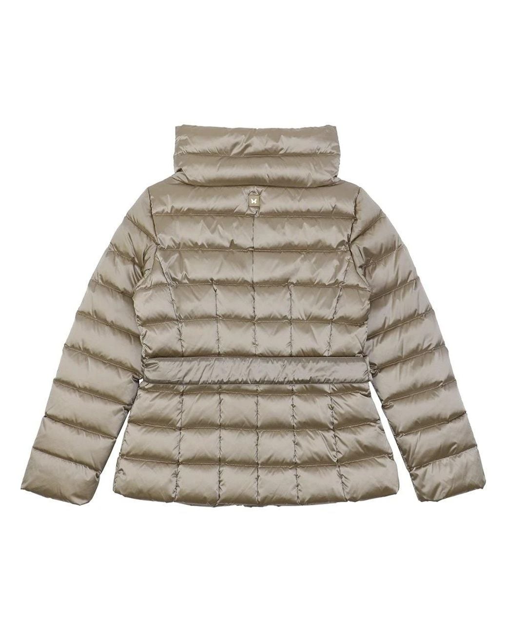 Weekend by Maxmara Gray Lace-Up Quilted Down Jacket
