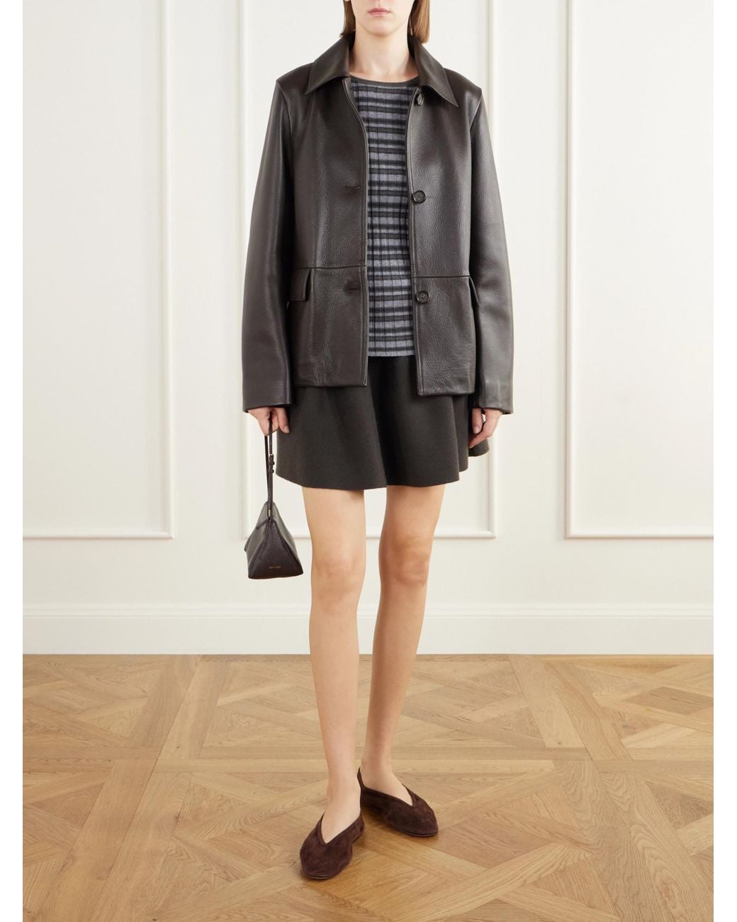 Lisa Yang Gray Striped Ribbed Cotton And Cashmere-Blend Sweater