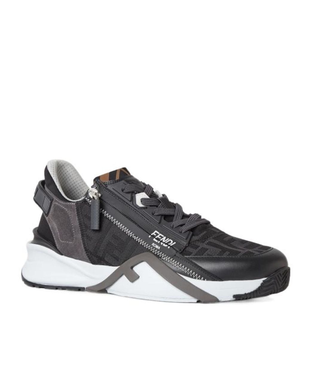 Fendi Gray Flow Low-Top Sneakers for men