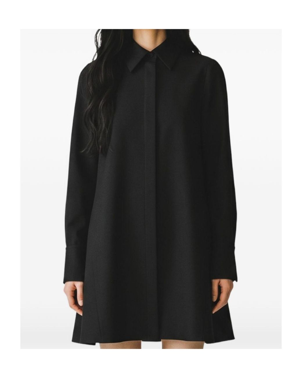 Alaïa Blue Alaïa A-Line Poplin Shirt Dress