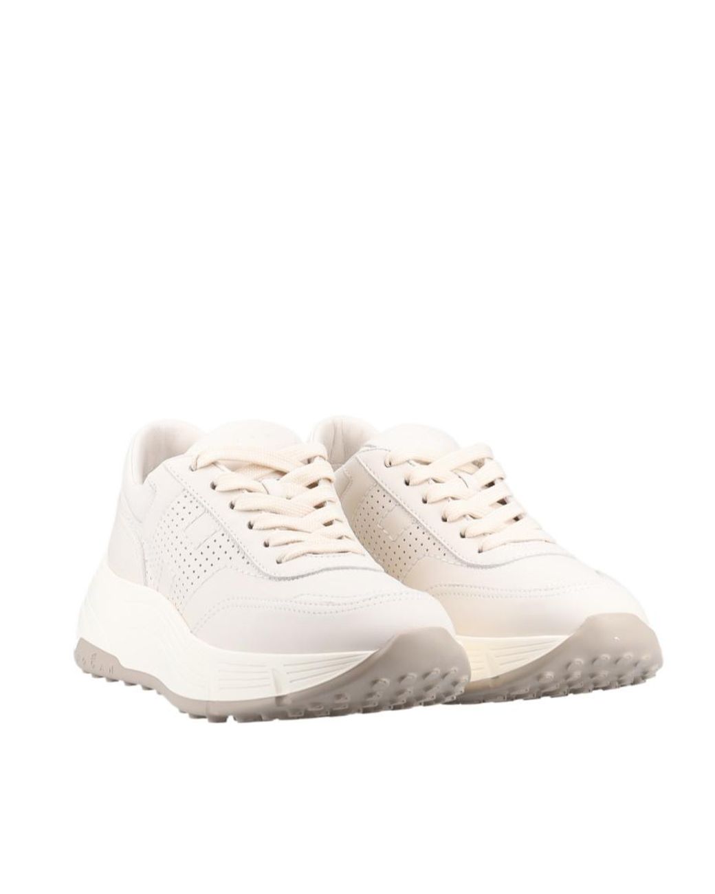 Hogan White H669 Lace-Up Sneakers