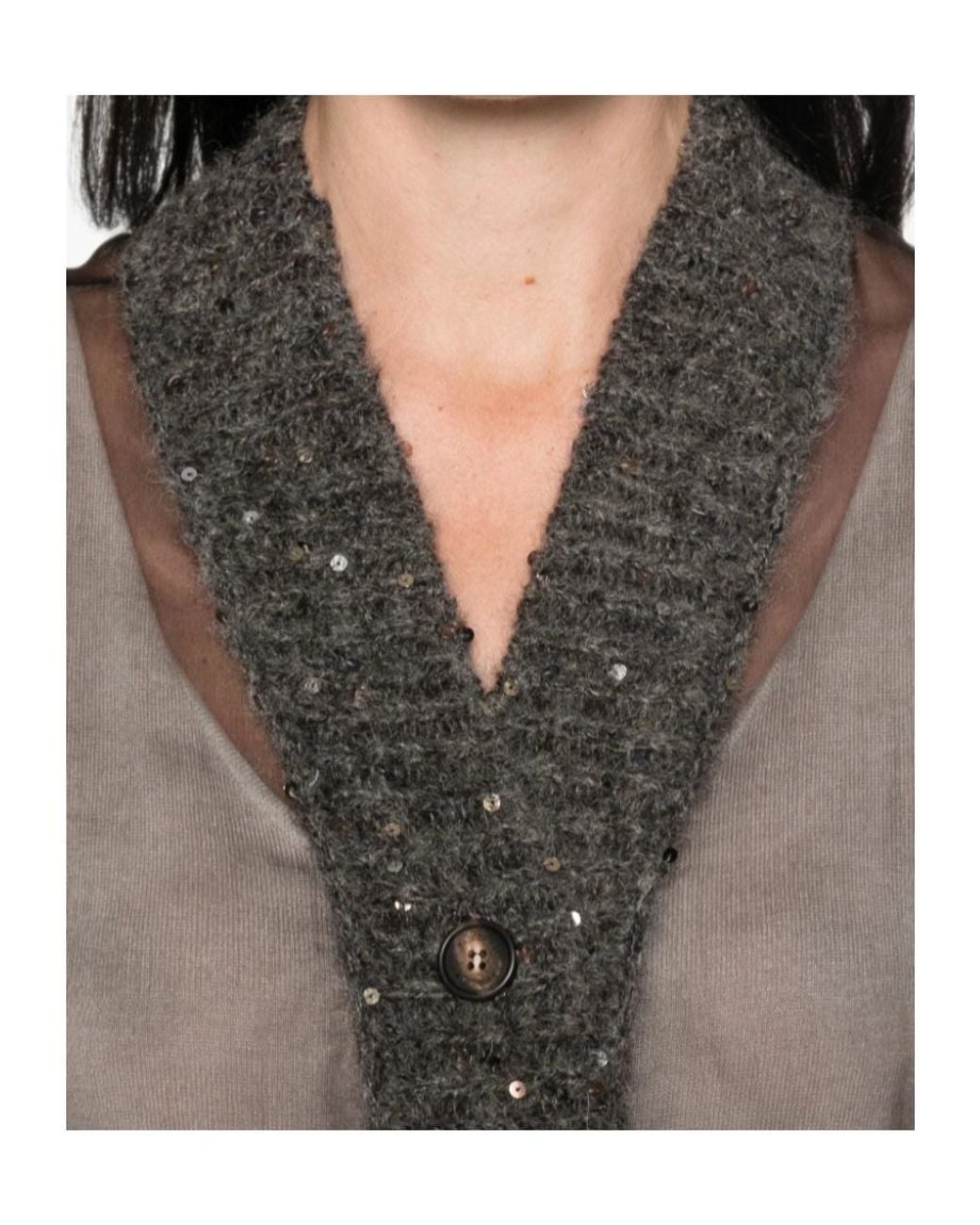 Panicale Brown Long-Sleeved Cardigan